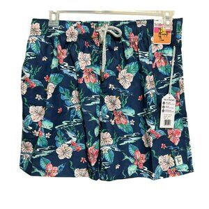 Mens The Endless Summer Sz XL  Swim Board Trunks Tropical Fish Floral Navy Multi
